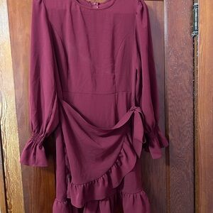 Elegant Burgundy Dress
